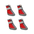 thumbnail image 2 of Dog Boots 4PCS,Pet Shoes for WalkingBreathable Fabric Sole Protects Paws on Hot Pavement Cold Snow(Red), 2 of 8
