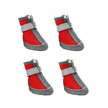 Dog Shoes for Small Dogs  Breathable Dog Boots & Paw Protectors for Hot Pavement Winter Snow Hiking  Anti-Slip Dog Booties for Hardwood Floor Blue Size 1(1.1in)