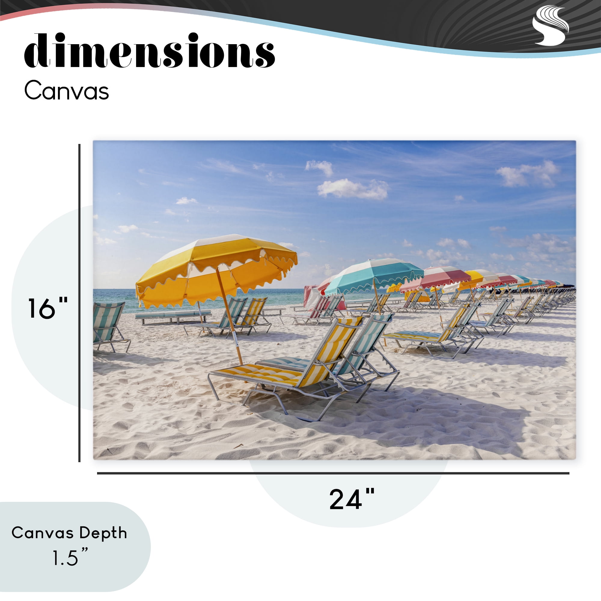 Stupell Industries Striped Umbrellas on Sunny Beach Canvas Wall Art, design by Richard Silver