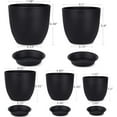 thumbnail image 3 of Homenote Round Black Plastic Modern Plant Pots with Drainage Holes and Trays (5 Count), 3 of 6