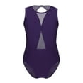 thumbnail image 1 of YONGHS Kids Girls Mesh Splice Ballet Dance Gymnastics Leotard Tops Athletic Bodysuit 3-12 Purple 8-10, 1 of 7