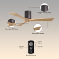 thumbnail image 5 of Matthews Fan Company IR3H-TB-LM-42 Irene 42" Textured Bronze Hugger Ceiling Fan with 3 Light Maple Blades, Remote and Wall Control, Indoor/Outdoor Damp Rated, 5 of 6