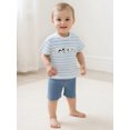 thumbnail image 6 of BemeyourBBs Boys Summer Outfits Animal Embroidery Striped T-Shirt and Shorts, 6 of 9