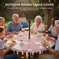 thumbnail image 3 of Round Outdoor Tablecloth with Umbrella Hole and Zipper, Pink Starfish Coastal Tablecloth with Elastic Waterproof, Nautical Summer Ocean Abstract Art Patio Table Covers for 45" - 54" Pool Tables, 3 of 9
