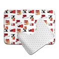 thumbnail image 6 of Honeii Cute Cat And Christmas Gift Pattern Bathroom Anti-Skid Pad Bathroom Mat Vintage Seamless Pattern Not-Slip Toilet Rug Set, 6 of 6