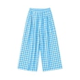 thumbnail image 6 of Palazzo Pants For Women High Waist Plaid Print Wide Leg Pants Casual Stretch Waistband Pants With Pockets Loose Fit For A Preppy Look Womens Pants, 6 of 6