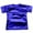 1-Blue1627, variant on Girls Shiny Metallic Short Sleeve Tee Solid Stretch Crew Neck T-Shirt Top, Sizes 5-6