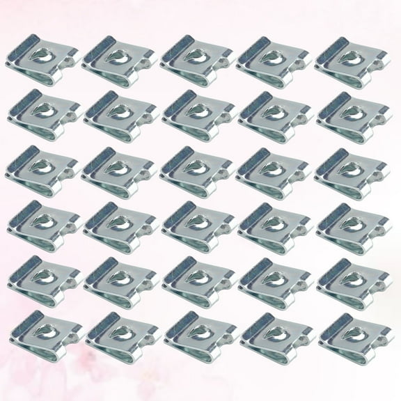 NICEXMAS 50Pack Silver U-Shaped Clip Nut Strengthening Link for Mechanics and DIY Enthusiasts