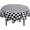 Black and White, variant on Checkered Round Tablecloth 50 Inch - Waterproof & Wrinkle Resistant Washable Fabric Spring Table Cloth for Dining Room Party Outdoor Picnic, Yellow and White