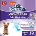 thumbnail image 1 of Hartz Home Protection Almohadillas perfumadas para eliminar olores para perros, superabsorbentes y sin fugas, aroma a lavanda, tamaño normal, 50 unidades, 1 of 7