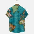 thumbnail image 3 of Hawaiian Shirt for Men Casual Button Down Short Sleeve Unisex Beach Shirts Fashion World Map Print Summer Tops, 3 of 5