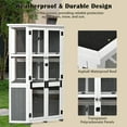 thumbnail image 4 of Euroco 63" Height Garden Wood Storage Cabinet & Mini Greenhouse, Outdoor Tool Storage Shed with Waterproof Roof and Lockable Door, 4 of 9
