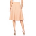 thumbnail image 3 of Women's Solid A-line Casual High Waist Bow Tie Belted A Line Midi Knee Length Skirts, 3 of 6