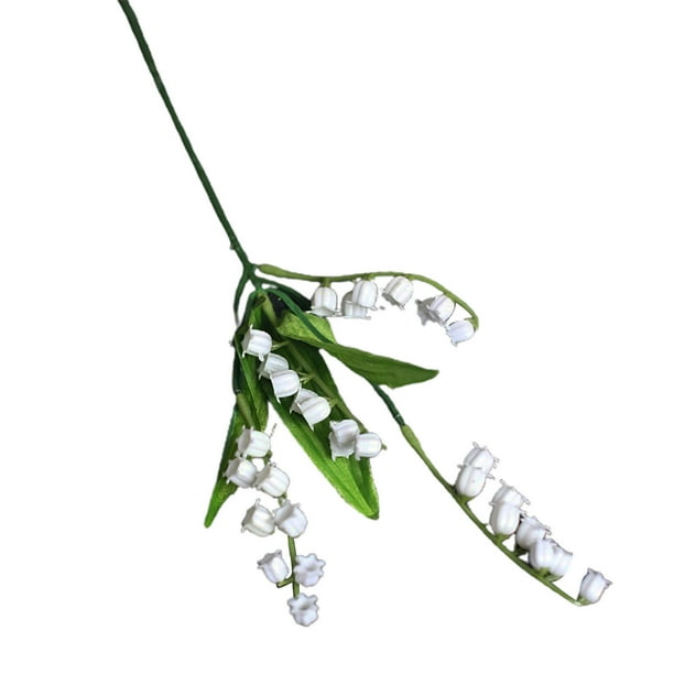 Flor artificial realista de amplia aplicación, llena de vitalidad, lirio del valle, flor artificial para bodas en el hogar.