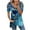 Blue, variant on Ichuanyi Womens Tops, Summer Women Low-cut Hollow V-neck Zipper Short Sleeve Print Short-sleeved T-shirt Top