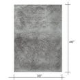 Mainstays Grey Faux Fur Rug NonSkid Fluffy Floor Rug, 30"x46