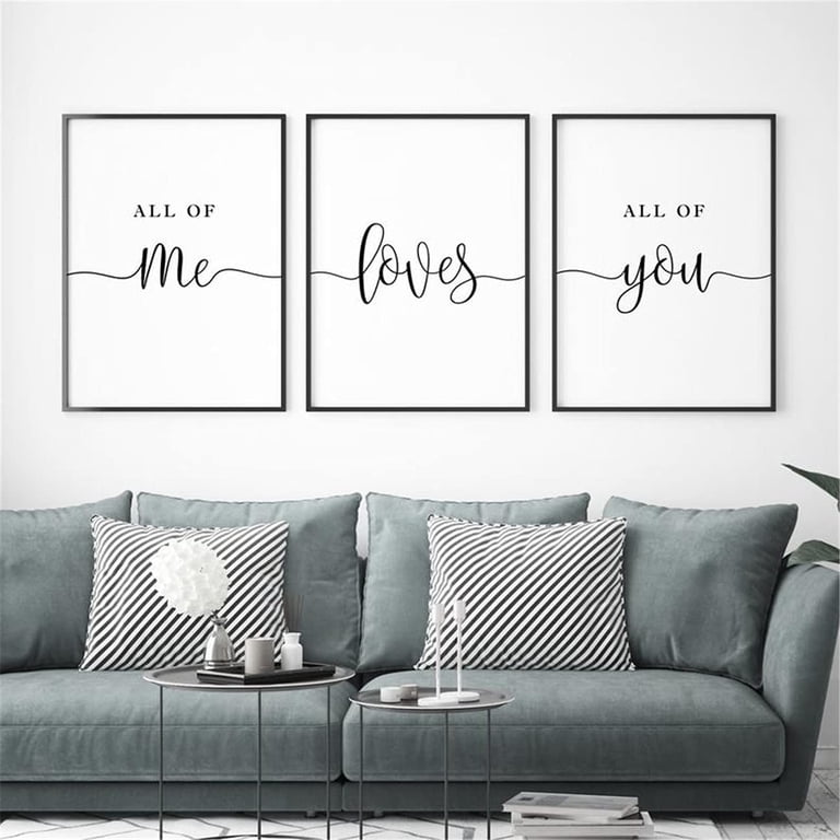 Tableau Texte Peint à La Main - You & Me - Love - 12x12 Pouces - Bleu Et Blanc