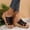 Black, variant on Slip-On Sandals Footbed Arch Support Open Toe wedge sandals for Women wedge sandals Stability Arch Support Chunky High Heel High Arch