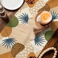 thumbnail image 3 of Abstract Tropical Boho Table Runner 108 Inches, Vintage Animals Print Palm Bed Runner Dresser Scarves Tabletop for Indoor Outdoor Parties/Ceremony/Banquet, 13"x 108", 3 of 8