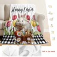 thumbnail image 5 of Tulip Easter Blanket Soft Cozy Warm Twin Blanket for Bed, Plush Fuzzy Flannel Fleece Blankets for Sofa, Bunny Spring Floral Pastoral Plaid Throw Blankets for Couch, Gifts for Men, 60"x80", 5 of 9