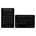 thumbnail image 3 of Tablero de alfabeto braille para aprendizaje de braille, compacto, de aluminio, ligero, material didáctico con puntos en relieve para principiantes y Negro 2 piezas, 3 of 8
