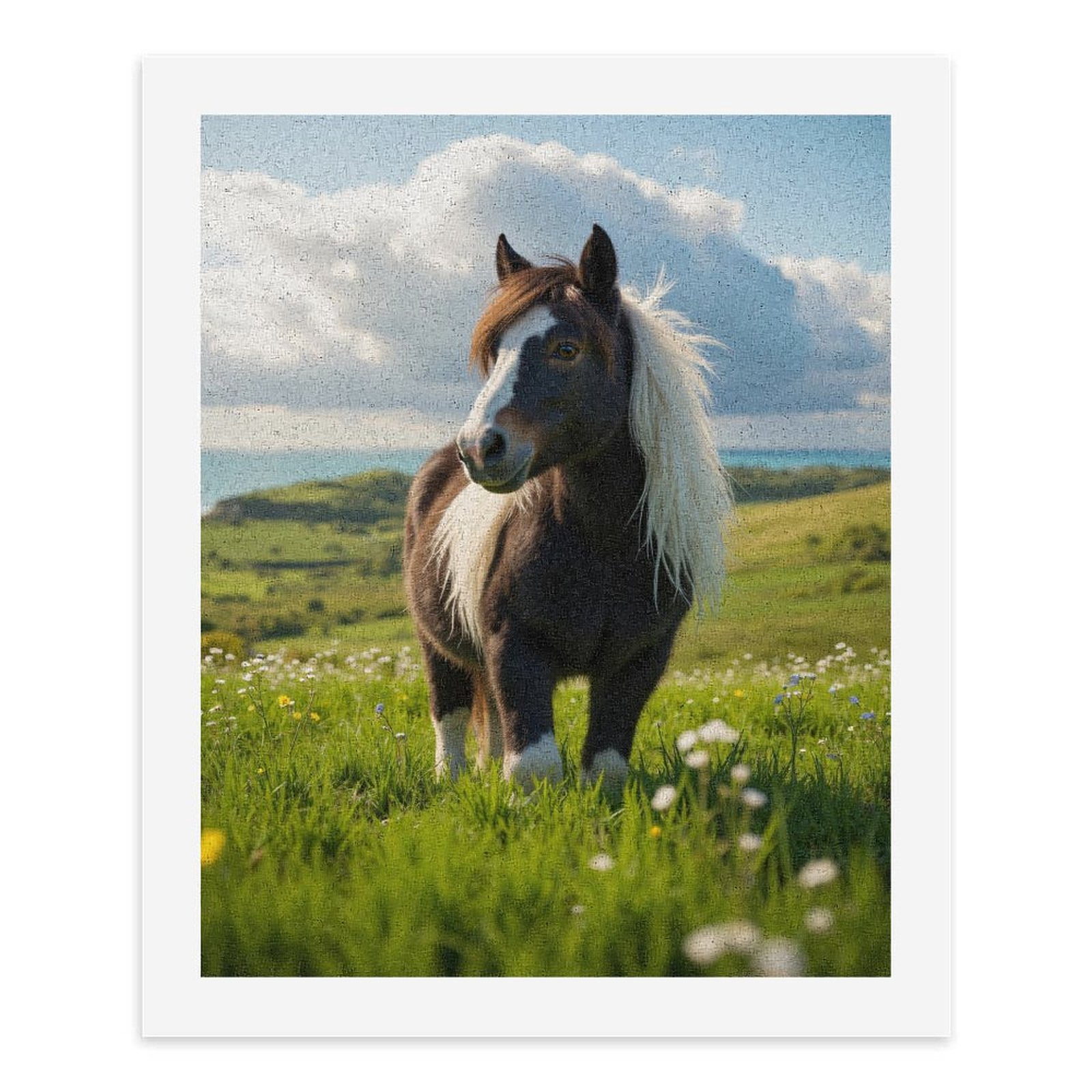 Paint By Numbers Kit for Adults Beginner - DIY Tranquil Horse Scenic Meadow Canvas Painting Kits for Adults, Frameless Paint By Number for Adults for Home Wall Decor 16x20 Inch