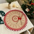 thumbnail image 6 of Retro Christmas Placemats, Round Printed Woven Dining Table Mat for Holiday Kitchen Tables, Heat-Resistant Home Decorative Coffee Cup Mats,15In(D), 6 of 6