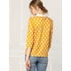 thumbnail image 5 of Disfraz de Halloween para mujer Polka Dots Contraste Peter Pan Collar Top 3/4 Mangas Blusa Camisa Amarillo XS, 5 of 6