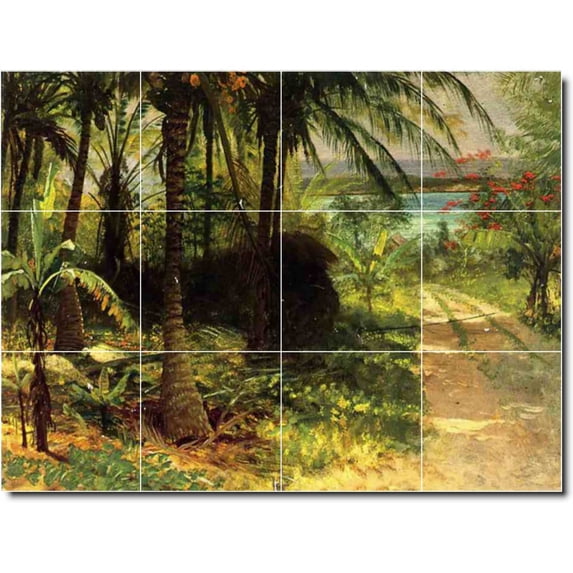 Ceramic Tile Mural-Albert Bierstadt Landscapes Painting 106. 32" w x 24" h using (12) 8 x 8 ceramic tiles