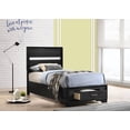 thumbnail image 2 of Miranda 51-inch Wood Twin Storage Panel Bed Black, 2 of 13