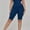 Blue, variant on Qtocio Plus Size Shorts,Women's Solid Color High Waisted Supportive Shorts for Yoga and Workout Summer Activities