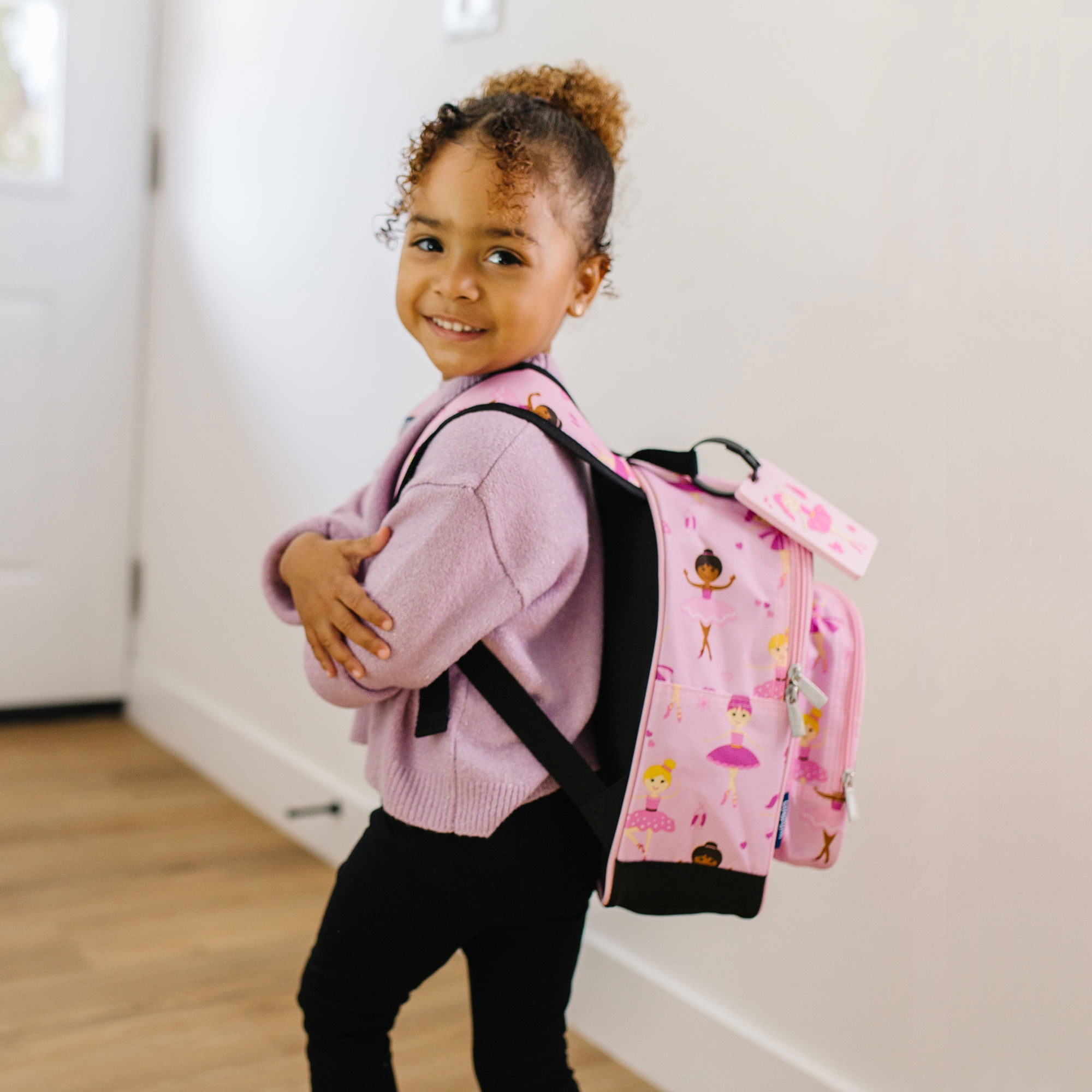 Wildkin Kids 12 Inch Backpack for Toddler Boys and Girls, Insulated Front Pocket (Ballerina Pink)