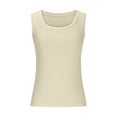 thumbnail image 3 of UPPADA Womens Tank Tops 2025 Sleeveless Round Neck Ruched Spring Summer Basic Shirts Trendy Cute Outfits Women Sleeveless Tank Top,Tank Tops for Women 2025 Pack Khaki,M, 3 of 6