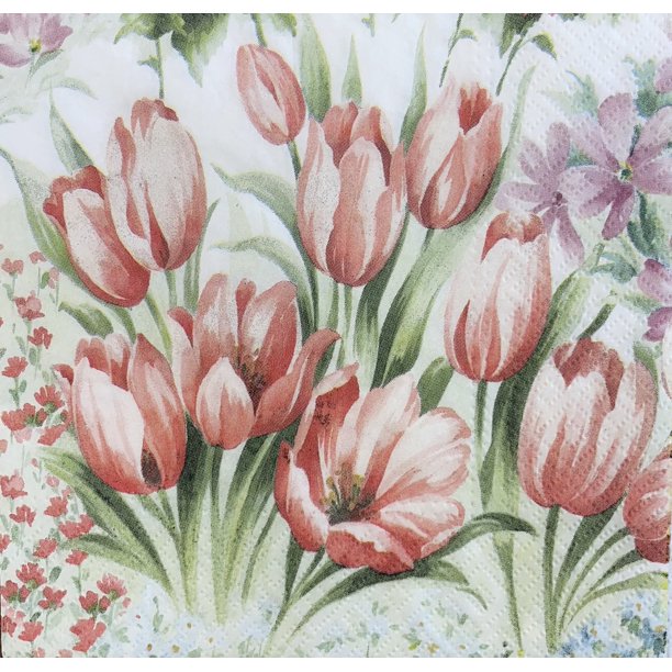 Flower Paper Napkins, Floral Paper Napkins, Luncheon Party Napkins