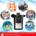 thumbnail image 4 of AGPTEK Electric Air Pump for Inflatables Air Mattresses Beds Swimming Pool Ring Black 4 inch with Home Car Adapter, 4 of 11
