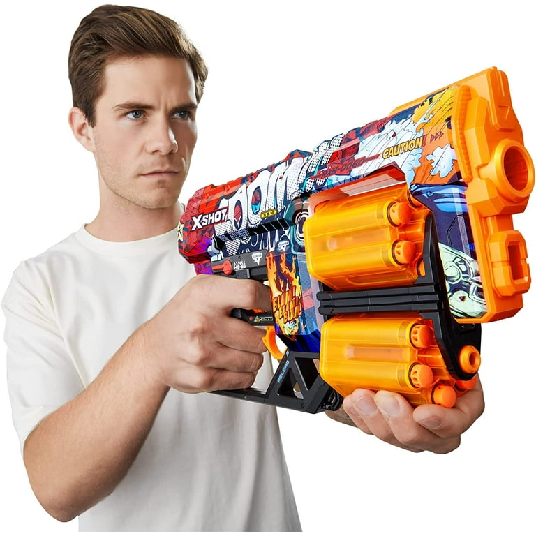 X-Shot SKINS Double Dread Double Menace Dart Blaster Combo Pack by