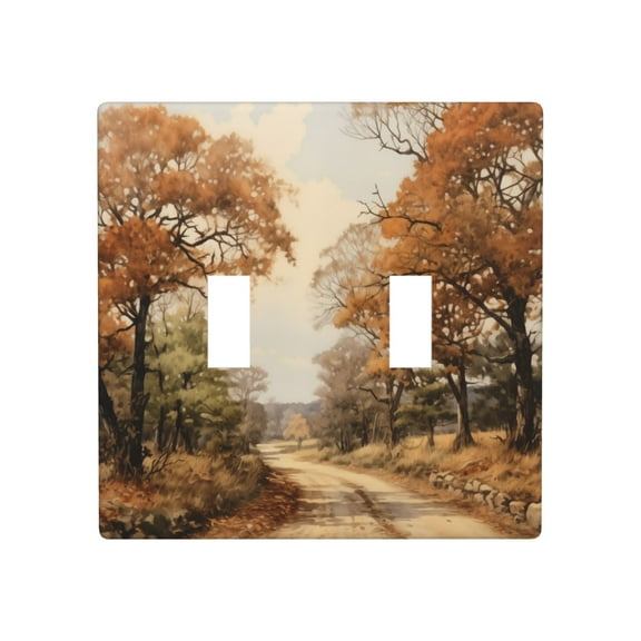 Country Road Light Switch Cover Plates Single Toggle Wall Plate, Decorative 2-Gang Christmas Decor Lightswitch Cover