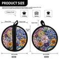 thumbnail image 7 of ZIATUBLES 2 Pieces Pot Holders Oven Mitts 2-in-1 Heat Resistant Hot Mats with Breathable Cotton-like Liner Non-Slip Quilted Liner Trivets Kitchen 8 Inch Round Decor, Boho Mandala Flower, 7 of 7