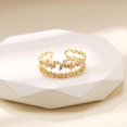 thumbnail image 6 of 925 Sterling Silver Cute Butterfly Daisy Flower Rings for Women 14K Gold Plated 2 Layered Colorful Opal CZ Floral Boho Stackable Statement Ring Jewelry Birthday Gifts to Daughter, 6 of 11