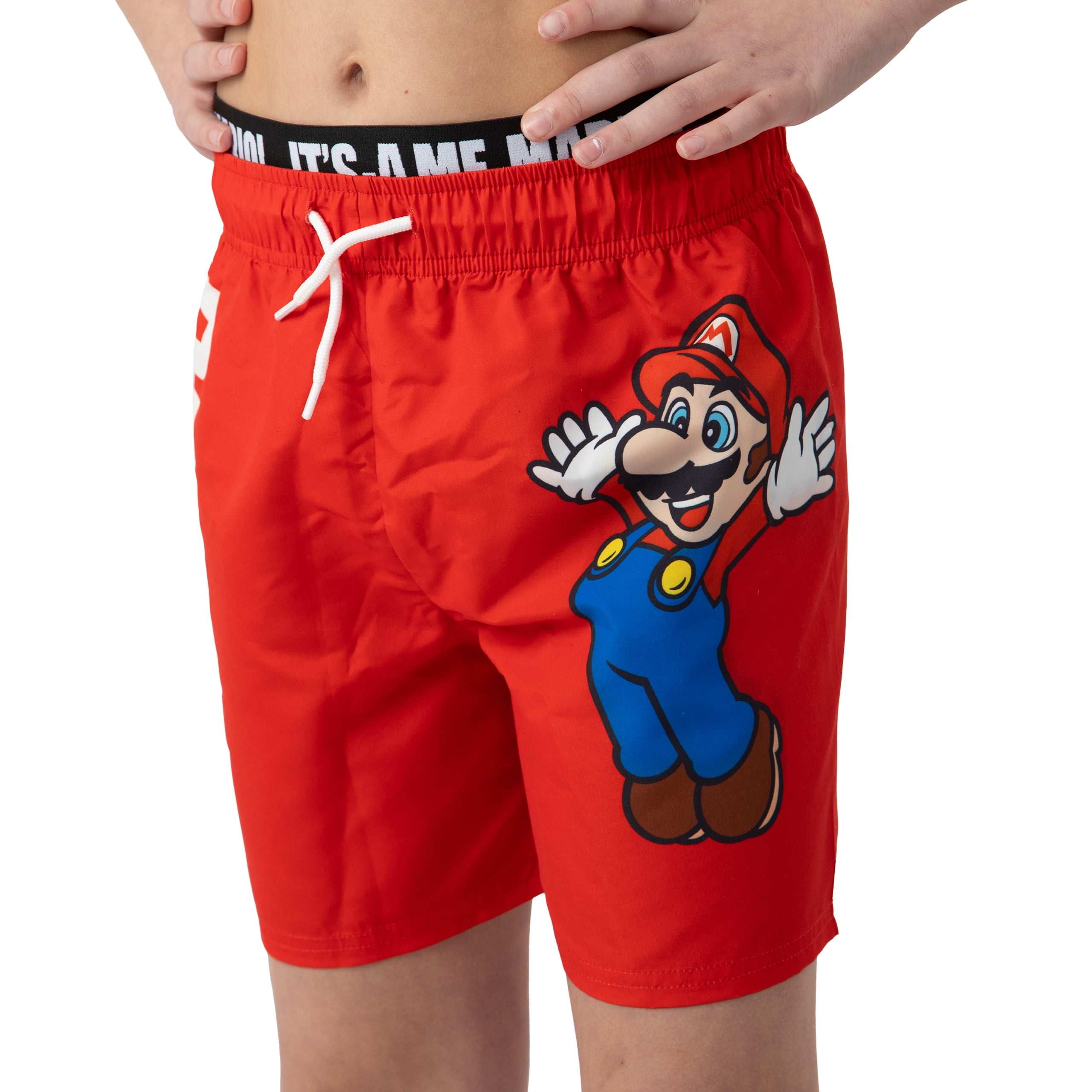SUPER MARIO Boys Mario Red Swim Shorts Sizes 5-14