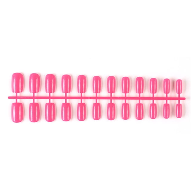 Uñas postizas Jumpingount 24 piezas de ataúd coloridas en forma cuadrada DIY