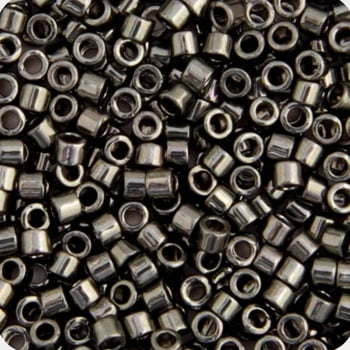 Miyuki Delica 11/0 RD - Dark Grey Opaque Nickel Plated Dyed - 5.2GVIAL of Japanese Glass Beads