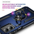 thumbnail image 2 of Rosebono Compatible With Motorola G Power 2024 Case, Hybrid Slim Armor Cover Case With Adjustable Integrated 180 or 360 Degree Rotating Ring Kickstand For Motorola G Power 2024 (Navy), 2 of 5