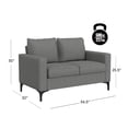thumbnail image 2 of Hillsdale Furniture Alamay Upholstered Fabric Loveseat Smoke Gray, 2 of 14