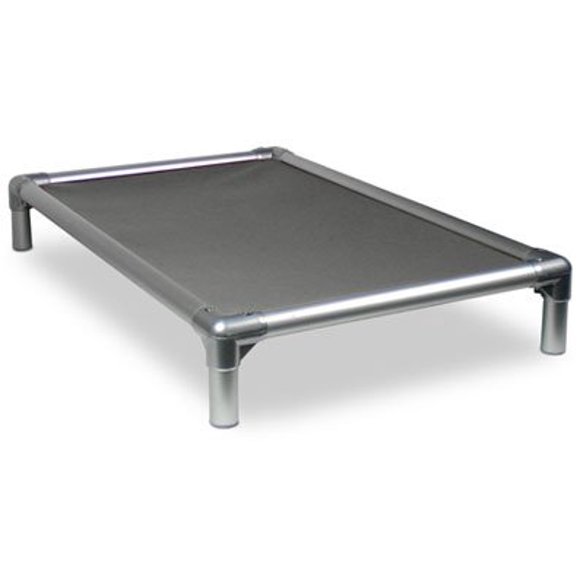 Kuranda All-Aluminum (Silver) Chewproof Dog Bed - XL (44x27) - Cordura - Smoke