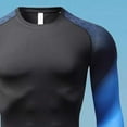 thumbnail image 6 of Men's Long Sleeve Compression Shirts, Stretch Colorblock Athletic Base Layer Top for Outdoor Gym Sports Workout, 6 of 9