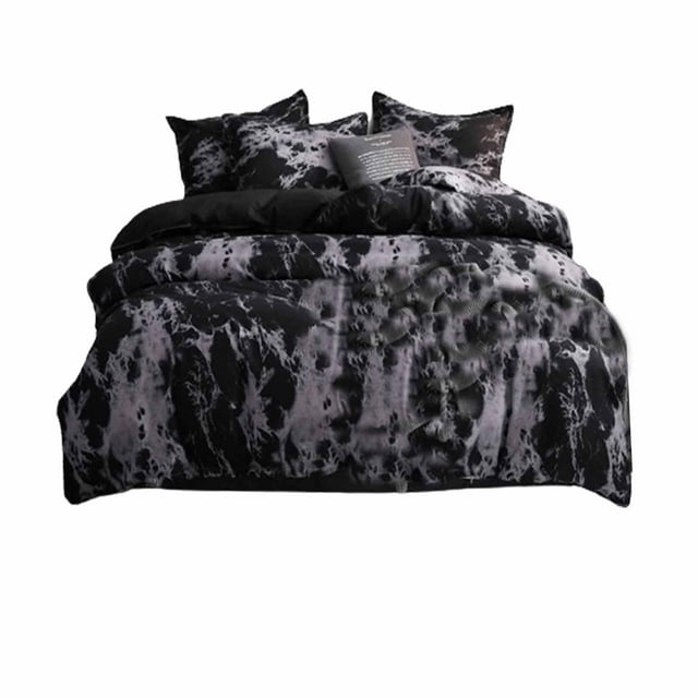 Maplenight Ensemble de Literie Complet Premium 3 Pcs, Ensemble de Draps, Draps Rafraîchissants pour Dormeurs Ayant Chaud - Polyester Doux, Design Élégant Réversible, Lavable à la Machine - Cadeau Parfait pour la Déco de la Maison Noir