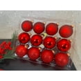 thumbnail image 2 of Glass Christmas Tree Ornaments - 67mm/2.63" Designer Balls from Christmas by Krebs - Seamless Hanging Holiday Decorations for Trees - Set of 12 Ornaments (Shiny, Velvet and Glitter Red), 2 of 7
