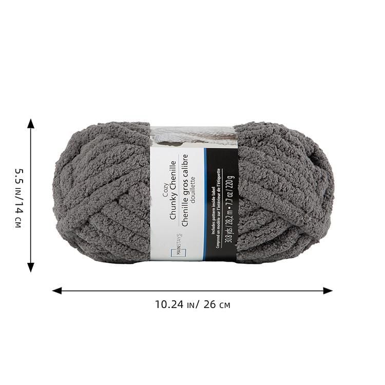 MAINSTAYS GreyChunky chenille yarn, Chunky Chenille yarn