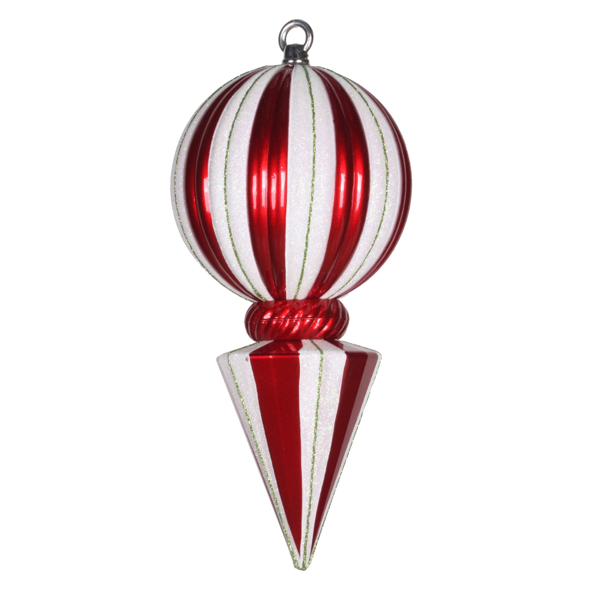 Vickerman 12" Striped Ball Finial Christmas Ornament